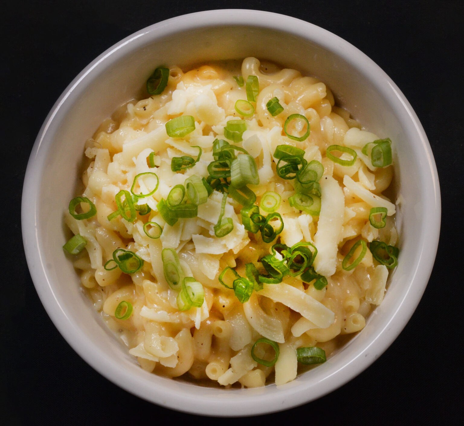 Mac and Cheese — elbow pasta with 3-cheese mornay, cheddar, and scallions