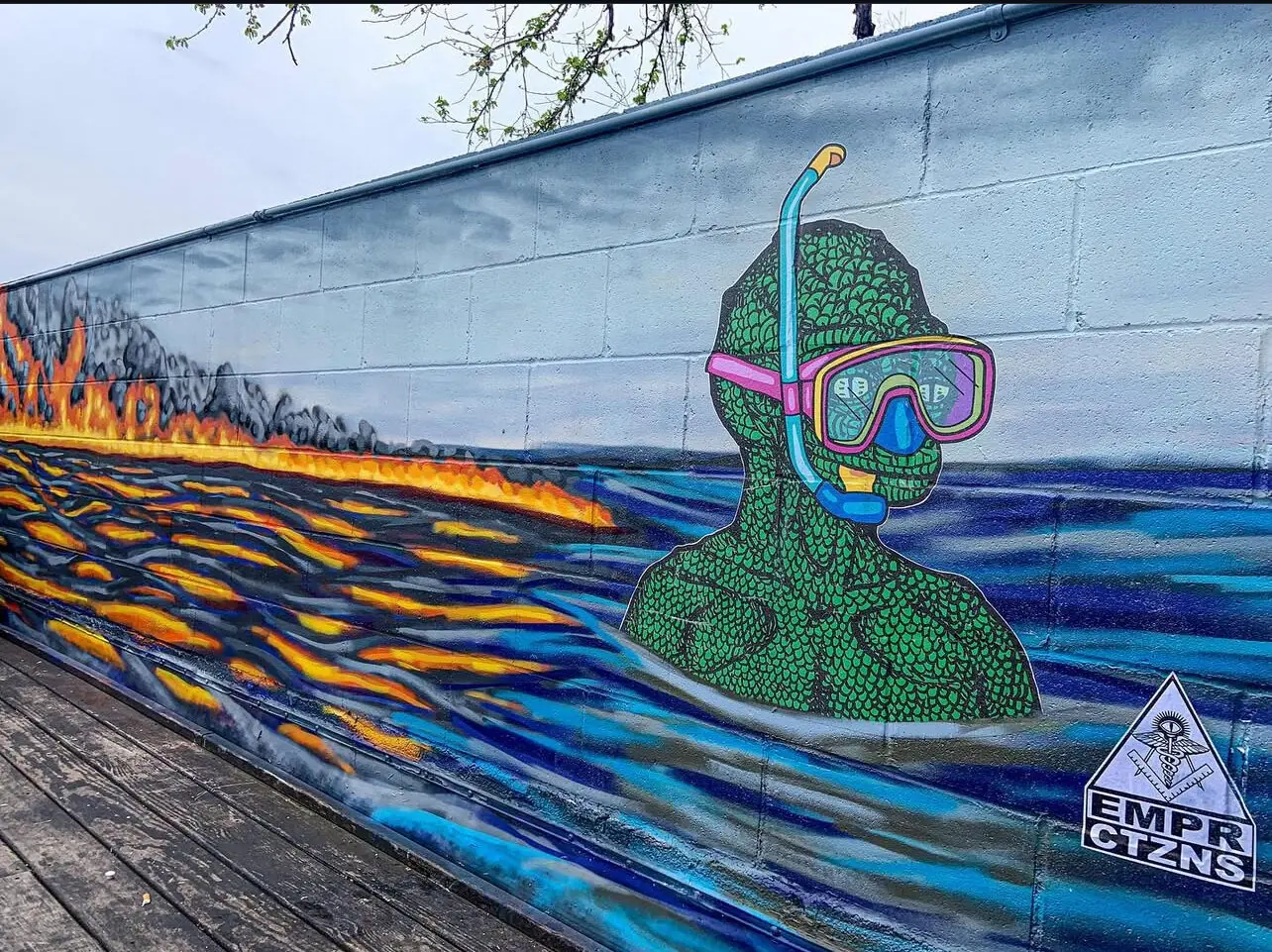The upper patio mural at NSYC