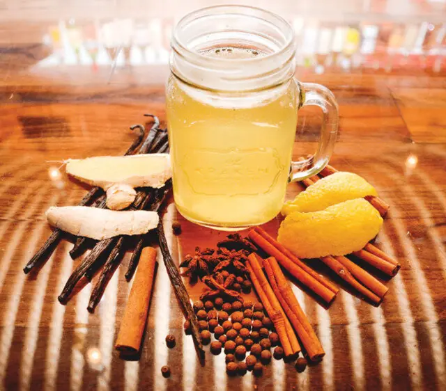 The Yacht Toddy — hot toddy with ginger, vanilla bean, star anise, allspice and cinnamon